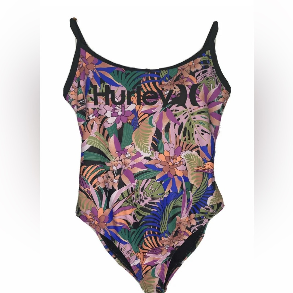NWT Hurley One Piece Tropical Strappy Back swimsuit